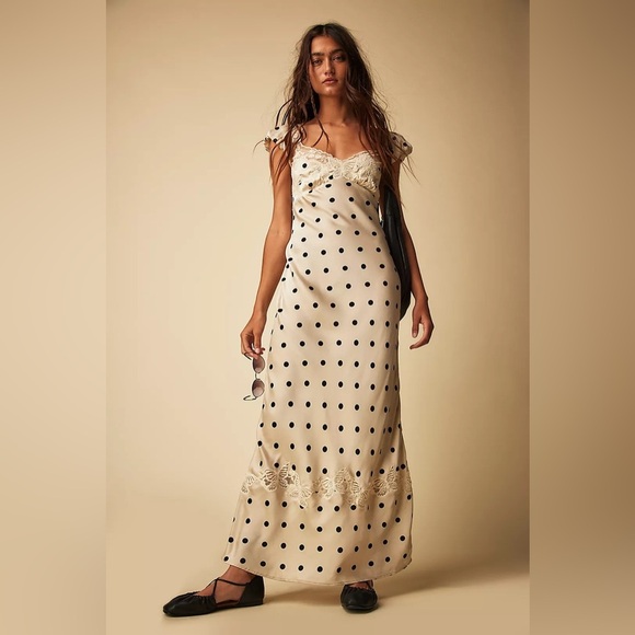 Free People Butterfly Babe Maxi Dress in Ivory Tea Combo - Picture 2 of 12